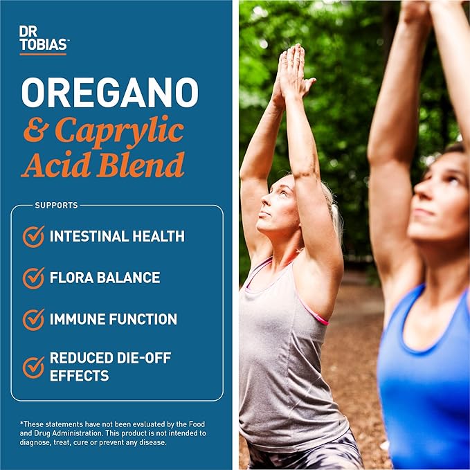 Dr. Tobias Omega 3 Fish Oil and Oregano &amp Caprylic Acid Supplements Supports Heart Brain Immune with Gut Flora Balance Complex &amp Intestinal Health for Women &amp Men