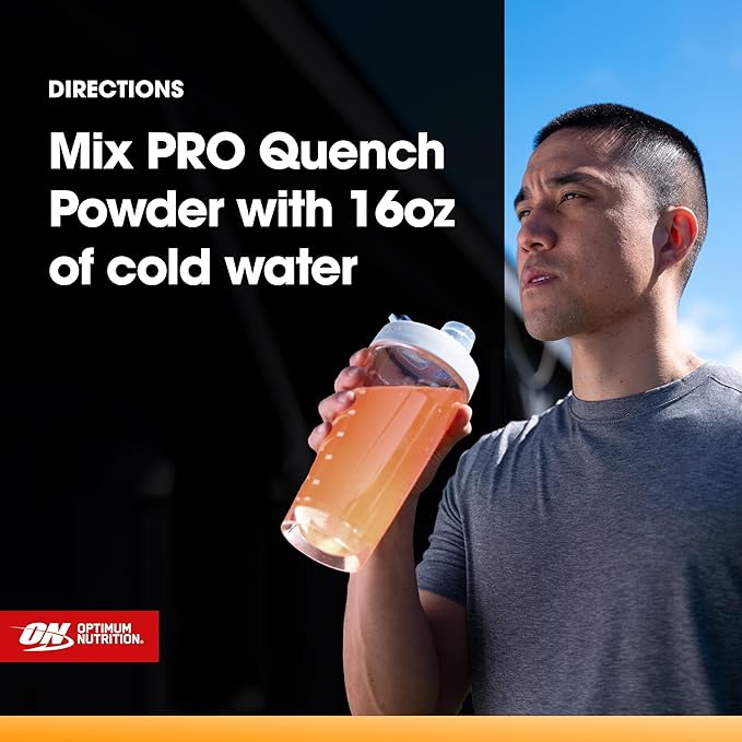 Optimum Nutrition Pro Quench 10g Clear Protein 10g Collagen peptides &amp Electrolyte Powder Drink Mix Tropical Orange Mango 20 Servings 520 Grams (Packaging May Vary)