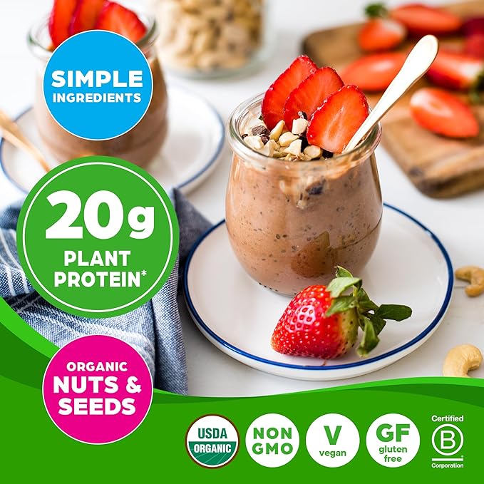 Orgain Organic Simple Vegan Protein Powder Chocolate - 20g Plant Based Protein Made with less Ingredients No Artificial Sweeteners Gluten Free No Dairy or Lactose 1.25 lb (Packaging May Vary)