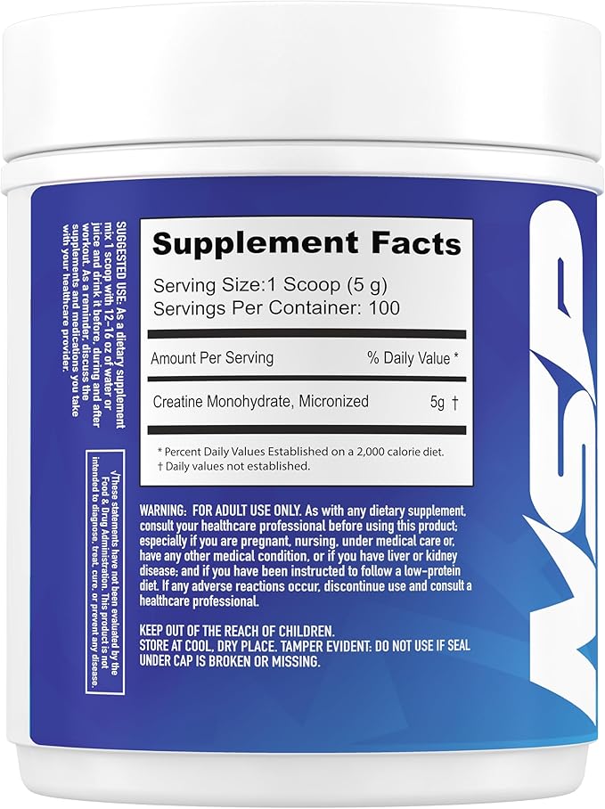Micronized Creatine Powder | 100 Servings | 500 Grams | Easily Dissolved | Tasteless | Muscle-Building