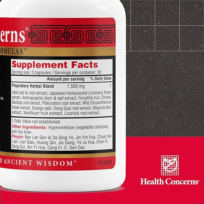 Health Concerns Cold Away - Immune Support &amp Defense - Vitamin Supplement for Flu Relief &amp Colds - Immunity System Booster - Licorice Root Dong Quai Chinese Skullcap &amp Andrographis - 90