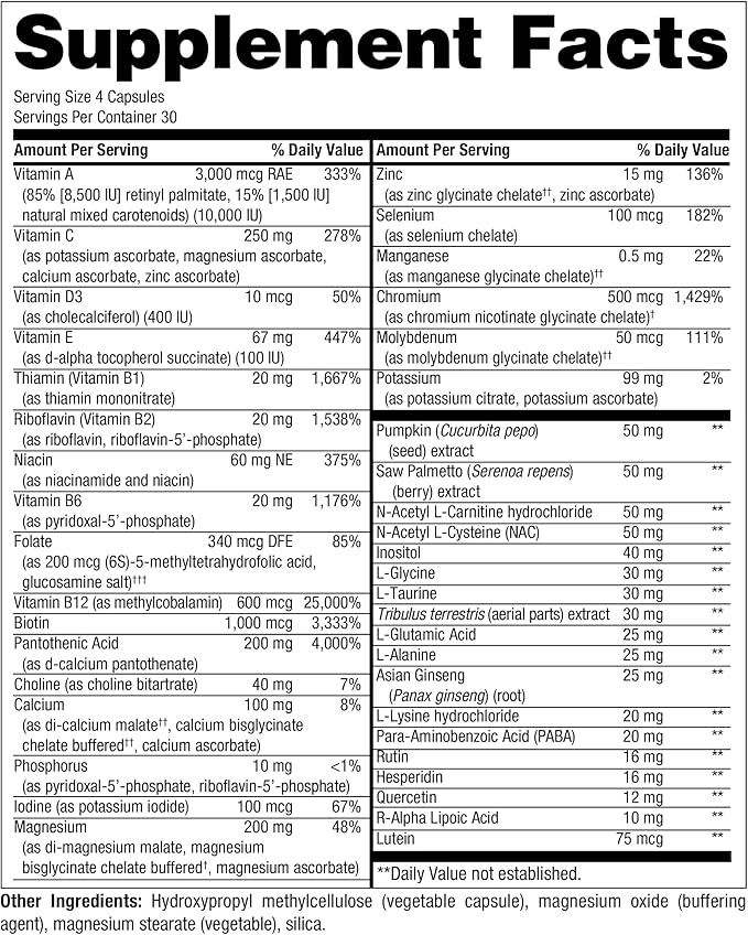 Mens Daily Multivitamin 120 VegiCaps