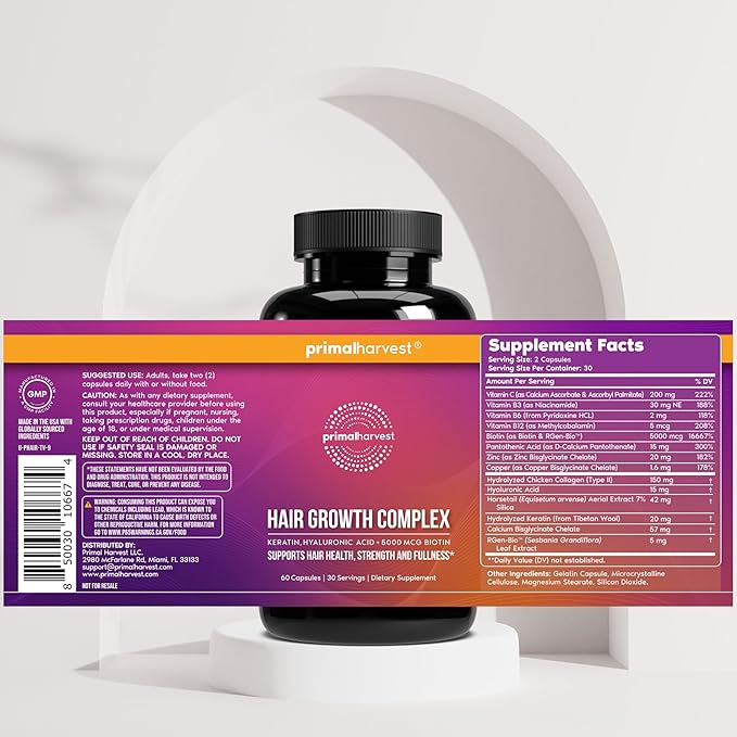 Primal Harvest Women’s Bundle – 30 Day Supply: Women’s+ Multivitamin Primal Hair Support and Primal Probiotic for Women's Health and Vitality