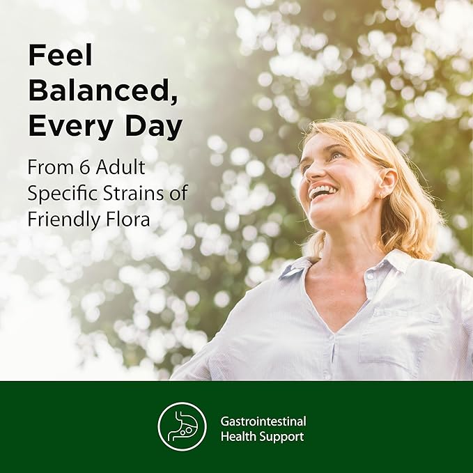 Flora - Adult's Probiotic Blend Six Adult-Specific Strains Gluten Free Raw Probiotic with 17 Billion Cells 120 Vegetarian Capsules