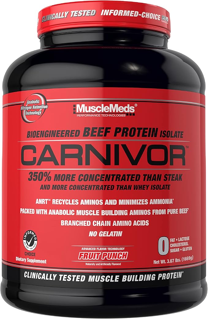 MuscleMeds Carnivor Beef Protein Isolate Powder Fruit Punch 4 lb