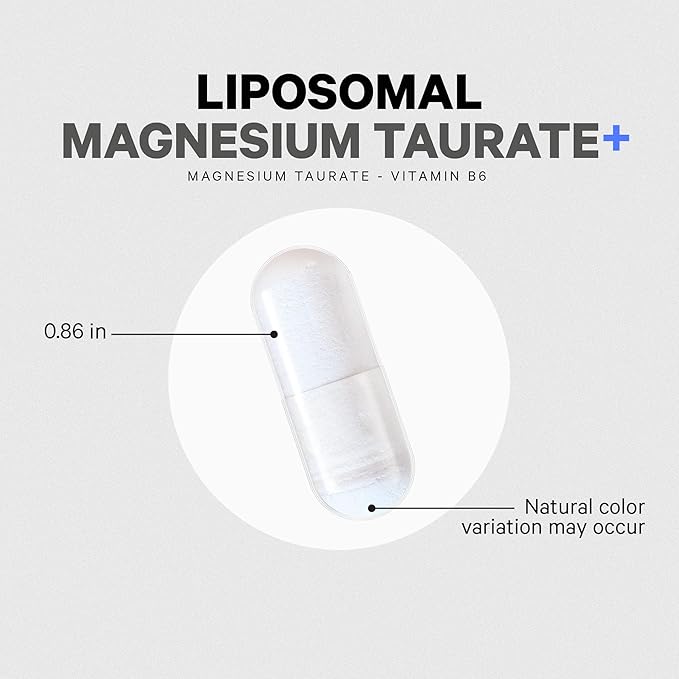 Codeage Liposomal Magnesium Taurate+ Supplement - Magnesium Taurate Vitamin B6 as Pyridoxal 5-Phosphate 2-Month Supply - Liposomal Delivery Vegan Non-GMO Gluten-Free 120 Capsules