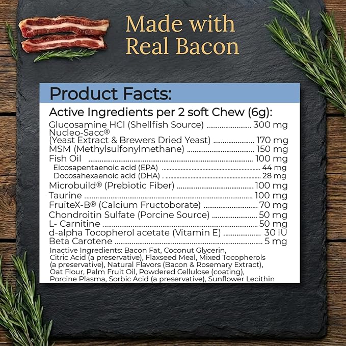 Beagle Multivitamins 90 Count Made in The USA with Real Bacon