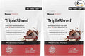 Novex Biotech TripleShred Protein - Pre-Stacked Protein - Increase Energy and Focus - Build Muscle - Chocolate Fudge 20 svgs (Pack of 2)