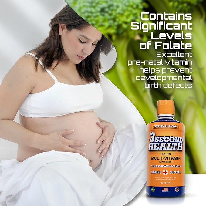 Liquid Multivitamin - Vegan - Non GMO - Gluten Free - Dairy Free - Soy Free - No Artificial Flavors or Preservatives - 32 Servings - GMP - USA Made - Boost Energy and Mental Clarity
