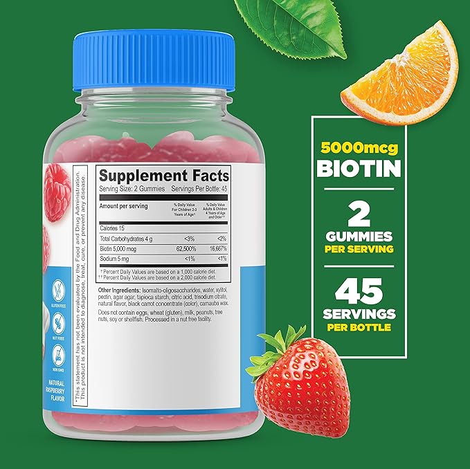Lifeable Sugar Free Biotin Kids + Vitamin B12 Kids Gummies Bundle - Great Tasting Vitamin Supplement Gluten Free GMO Free Chewable Gummy