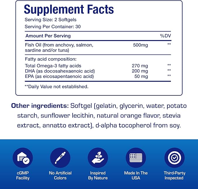 Omega 3 Fish Oil for Kids - Clinical Formula Kids Fish Oil Gummies with Omega 3 EPA DHA for Children's Eye Brain Hear &amp Overall Developmental Support - No Artificial Flavors or Colors - 30 Day Sup