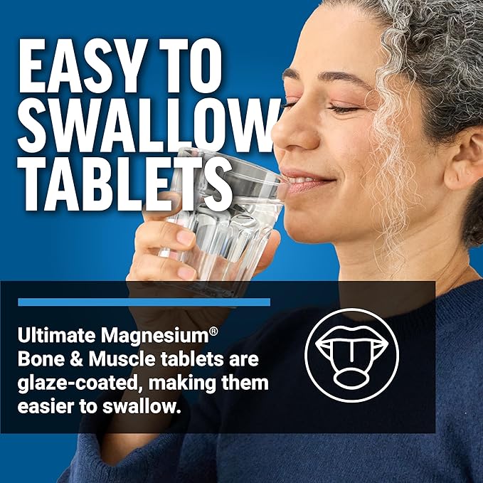 Force Factor Ultimate Magnesium Glycinate Calcium &amp Vitamins D3 &amp K2 Bone Strength Supplement for Women Muscle Relaxation Nerve Function &amp Healthy Bones Easy to Swallow Glaze Coating