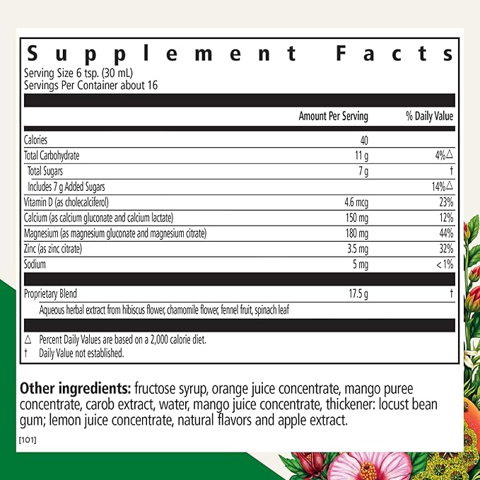 Floradix Calcium Magnesium Liquid Mineral &amp Vitamin Formula - Bone Support Supplement with Calcium Magnesium Vitamin D &amp Zinc - Vegetarian &amp Non-GMO - 16.9 fl oz