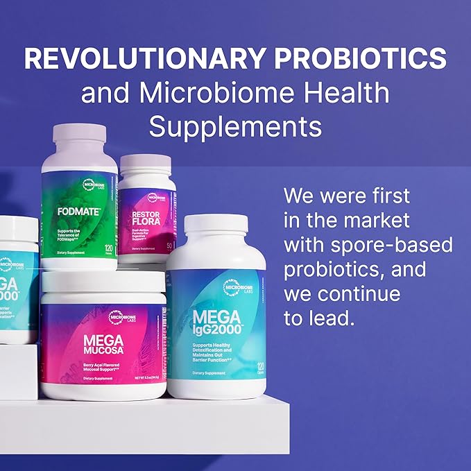 Microbiome Labs MegaPre DF - Dairy-Free Prebiotic Fiber Supplement - Gut Health Prebiotics for Women Men &amp Kids 3+ - Support Microbial Diversity (180 Capsules)