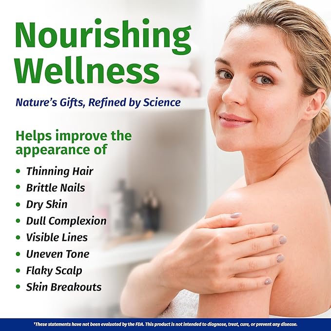 1 Body Hair Skin and Nails Vitamins with Biotin – Hair Growth Supplement for Women &amp Men with 26 Vitamins Minerals &amp Herbal Extracts – Stronger Hair Healthy Skin &amp Nails – 60 Vegan Capsu
