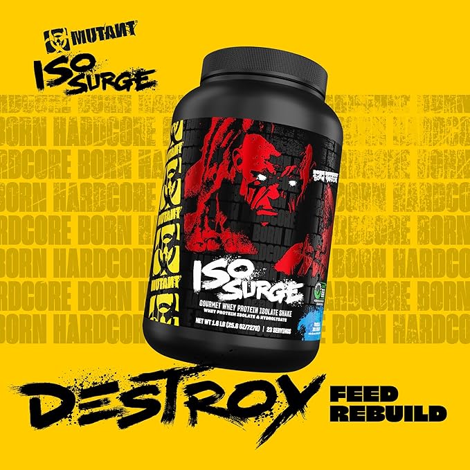 Mutant ISO Surge Whey Protein Isolate Powder Acts Fast to Help Recover Build Muscle Bulk and Strength 1.6 lb - Big Orange Dreamsicle