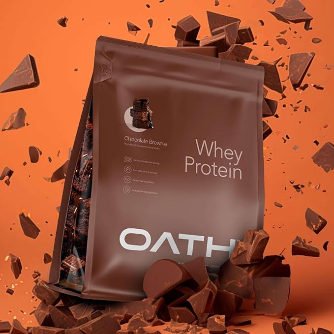 Oath Nutrition Whey Protein Powder Chocolate Brownie 25 Grams of Protein and Only 1 Gram of Sugar per Serving 2 lbs 25 Servings