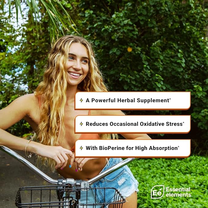 Essential Elements Turmeric Curcumin - Joint Heart &amp Brain Support - with BioPerine for Optimal Absorption 1950 mg - 90 Count - 30 Servings