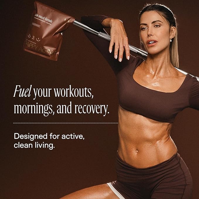 Happy Aging Protein Powder for Women 20g Organic Pea &amp Pumpkin Seed Protein 5g Creatine Monk Fruit Sweetened Organic Cocoa &amp Chia Vegan Plant Based Protein