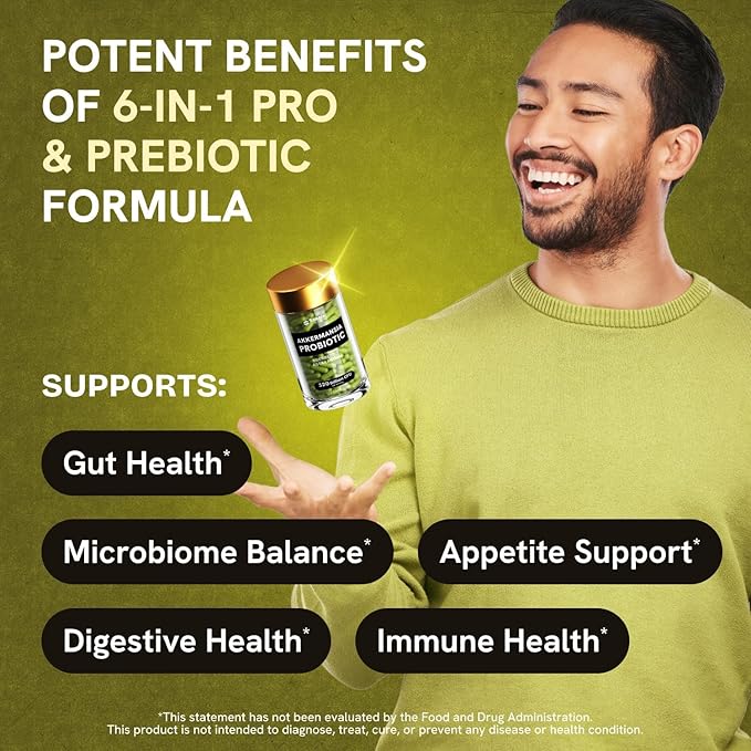 Akkermansia Muciniphila Probiotics | Probiotic and Prebiotic with Akkermansia Probiotics for gut health* | Inulin Prebiotic Fiber Capsules Astaxanthin &amp Berberine &amp Chromium | 240 capsules 2 p