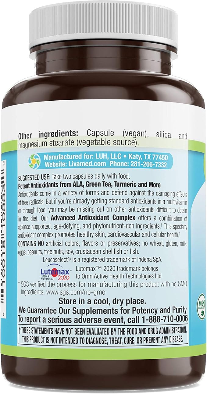 Livamed - Advanced Antioxidant Complex Veg Caps 60 Count