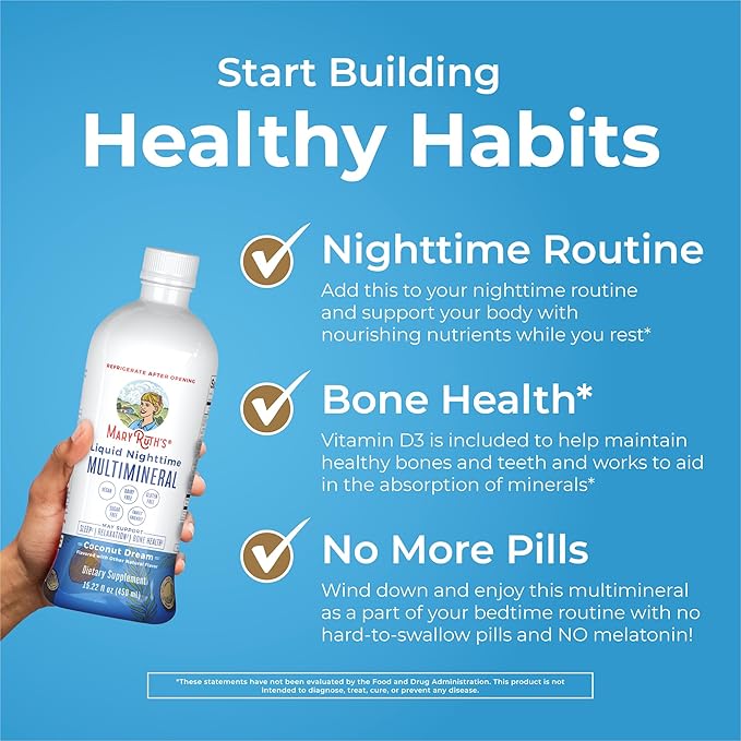 MaryRuth's Multivitamin Gummies for Women (Strawberry) &amp Liquid Nighttime Multimineral (Pineapple) | Clean Label Project Verified® | USDA Organic &amp Vegan | Beauty Bedtime Routine &amp Overa