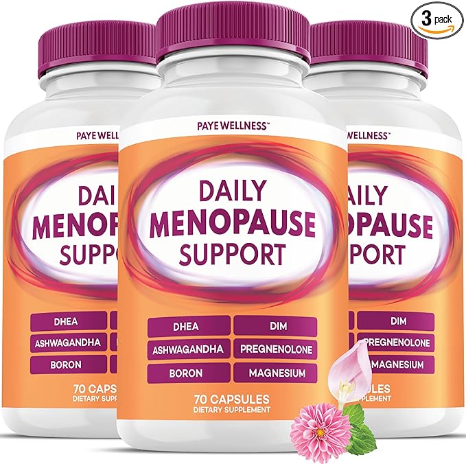 Menopause and Perimenopause Supplement for Women 10-1 Relief Formula for Hot Flashes Night Sweats Mood Energy &amp Hormone – DIM Ashwagandha Vitamin D DHEA Zinc Magnesium 3-Pack 210 Capsules