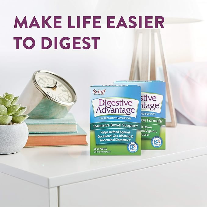 Digestive Advantage IBS &amp Lactose Support Bundle - IBS Capsules (96ct Box) &amp Lactose Support (96ct Box) - Probiotics for Digestive &amp Gut Health for Men and Women*