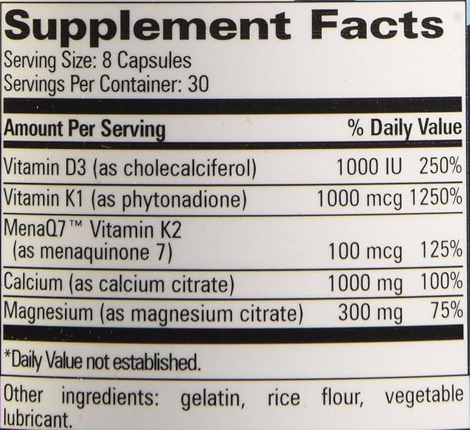 Progressive Labs Osteo-Mins PM with D Plus K1 and K2 Supplement 240 Count