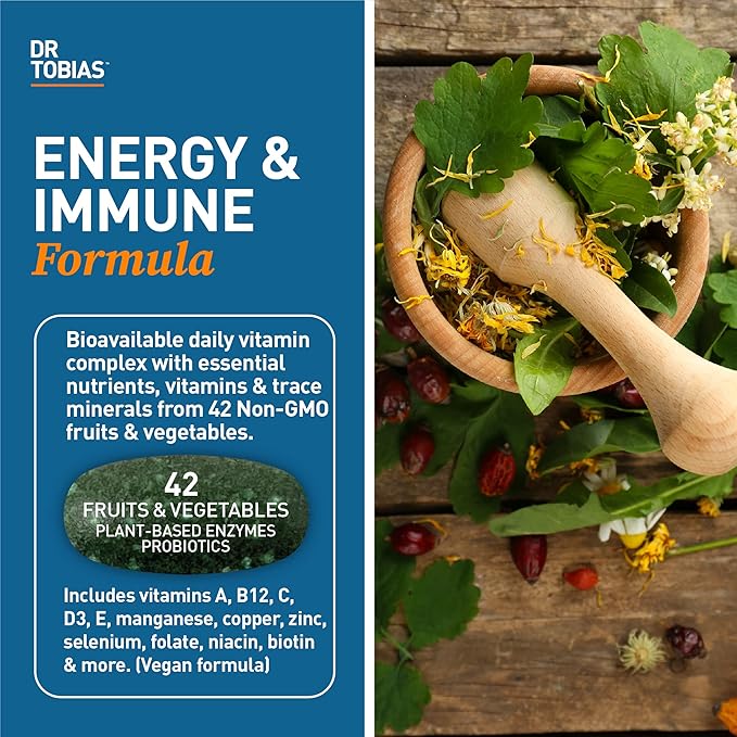 Dr. Tobias Adult Multivitamins and Ashwagandha Capsules Support Overall Wellness &amp Balanced Energy &amp Resilience Vegan Non-GMO