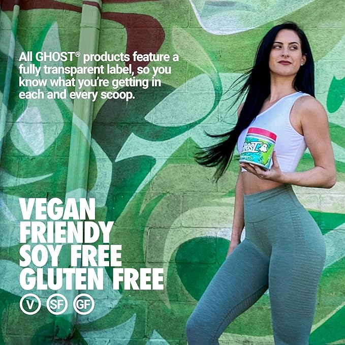 GHOST Greens Powder Lime - 30 Servings - 19 Superfood Greens &amp Reds Powder Fruits Vegetables Spirulina &amp Chlorella Prebiotics 10 Billion CFU Probiotic &amp Digestive Enzymes - Gluten-F