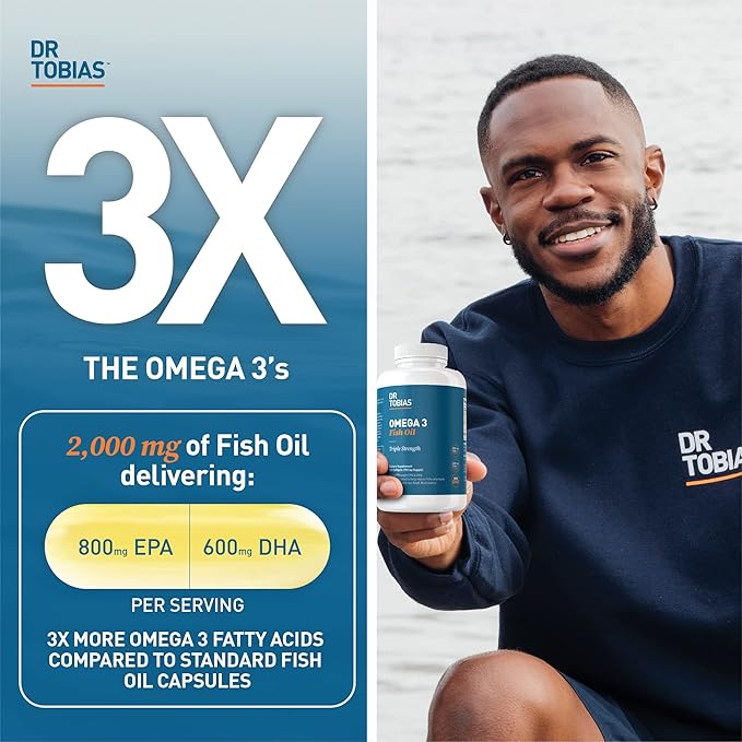 Dr. Tobias Omega 3 Fish Oil 2000mg and Turmeric Curcumin 95% Curcuminoids Promotes Overall Health with Antioxidant Support