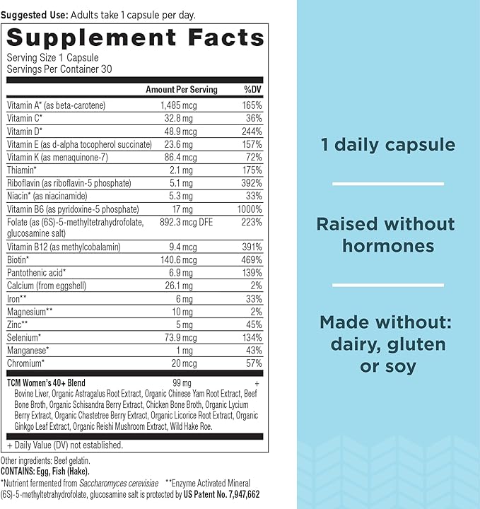 Ancient Nutrition Multivitamin Women's 40+ Once Daily Capsules 30 Count + Multivitamin Men's 40 + Once Daily Capsules 30 Count