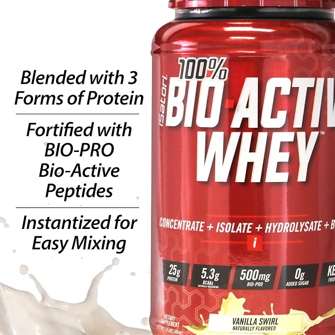 iSatori Bio-GRO Vanilla Ice Cream (60 Servings) &amp Bio-Active Whey Protein Powder Unflavored (30 Servings)