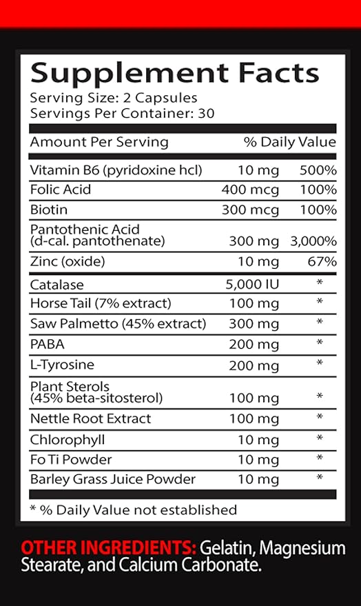 VIP VITAMINS Energy Pills - Gray Hair Solution - with BIOTIN &amp FOLIC Acid - zinc Oxide - 3 Bottles (180 Capsules)