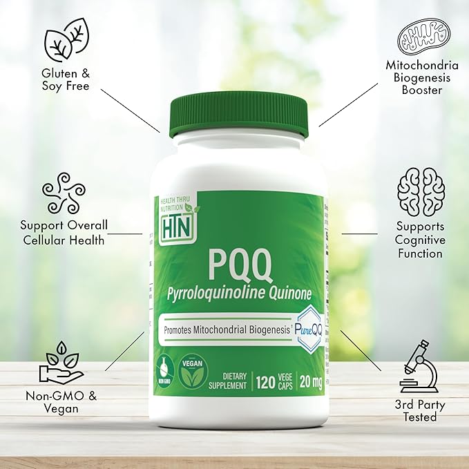 Health Thru Nutrition HTN Ubiquinol + PQQ Bundle: 20mg Pyrroloquinoline Quinone &amp 100mg Kaneka Ubiquinol (120 Servings Each)