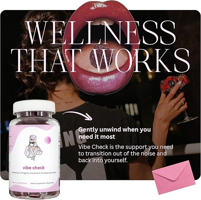 Balancing Act - Vibe Check Magnesium Gummies for Women – Melatonin-Free Calm &amp Relaxation Support with Magnesium Chamomile &amp Lemon Balm – BlackBerry Lavender – 60 Count (30-Day Supply)
