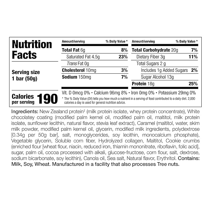 PERFECT SPORTS Diesel New Zealand Whey Protein Bars | Stevia Sweetened No Artificial Flavors | Low Sugar 18g Protein | 12 Pack (Cookies n' Cream)