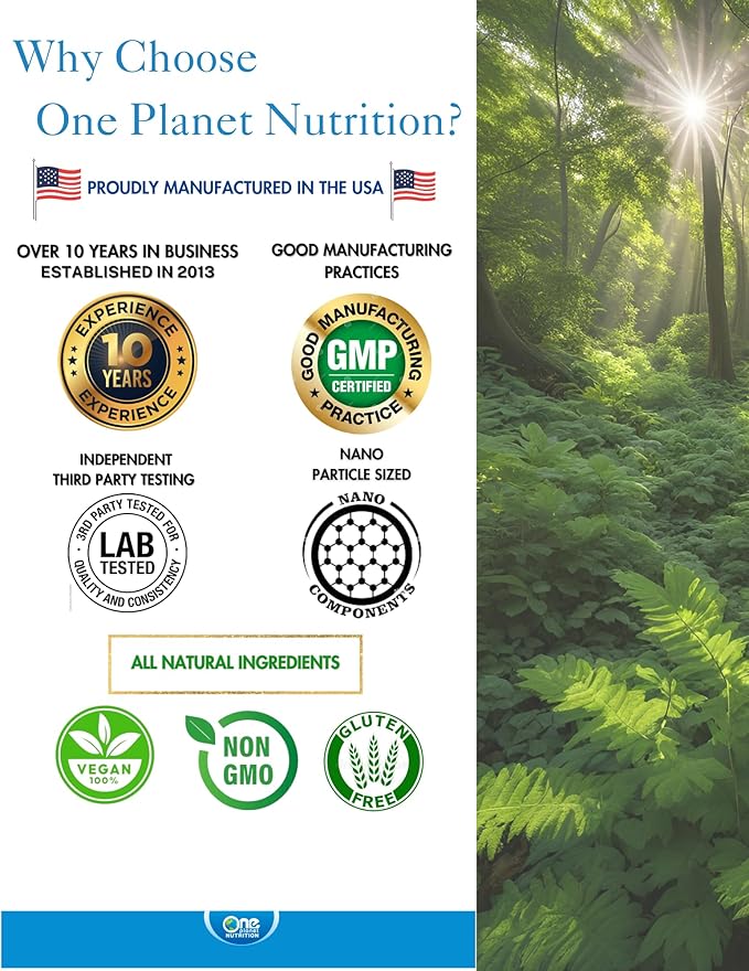 One Planet Nutrition Nano Grape Seed Powder 8 oz (227 Servings) - Nano Particle Size Vitis Vinifera Extract for High Absorption - Supports Skin &amp Cardiovascular Health - Non GMO Vegan Gluten Fre