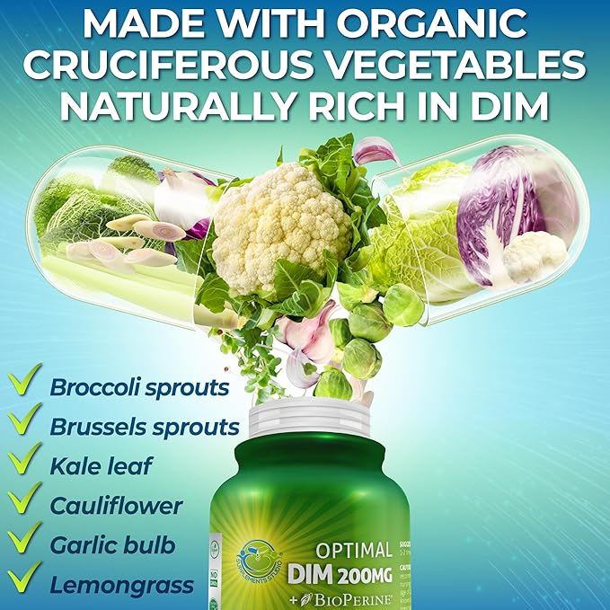 Vegan Bundle for Hormone Balance Energy Immunity Bundle – Women’s Daily Multivitamin 50+ with Organic Superfood Blend + DIM 200mg Supplement with BioPerine® – Non-GMO Clean Daily Wellness Support