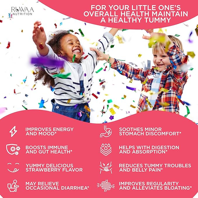 RUWAA NUTRITION Probiotic Gummies. Organic Kids Probiotic Chewable for Digestive Health &amp Immunity. Kids Pre &amp Probiotics Vitamins. No Allergens Gluten-Free Non-GMO Probiotic for Children 6