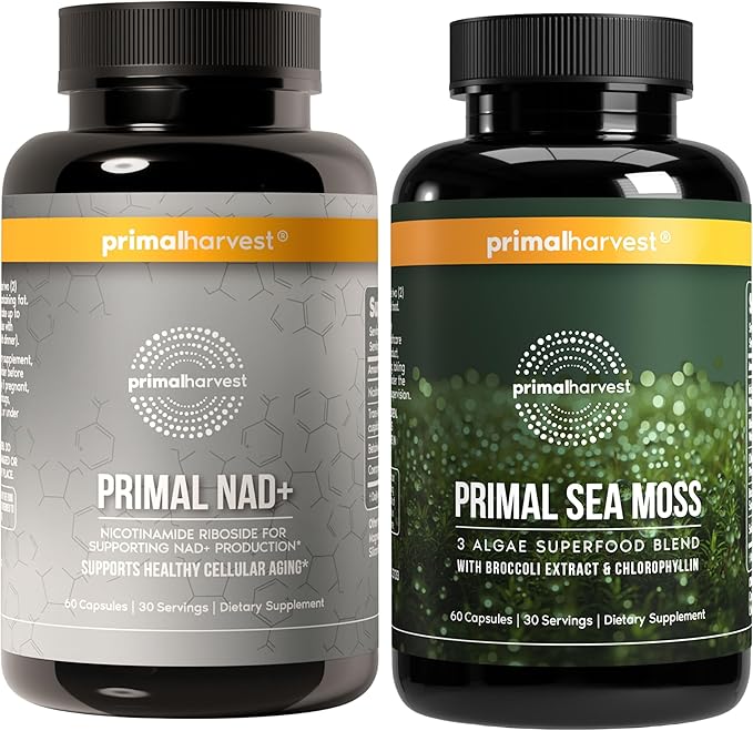 Primal Harvest Daily Two-Step Routine | NAD+ + Sea Moss | 2 Pack | 30 Day Supply