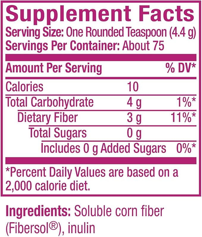 Metamucil Fiber SupplementUnflavored Clear Mixing PowderNo GritNo Sugar AddedPlant Based Prebiotic Fiber Supplement Blend for Daily Digestive Health75 teaspoons(Pack of 2)