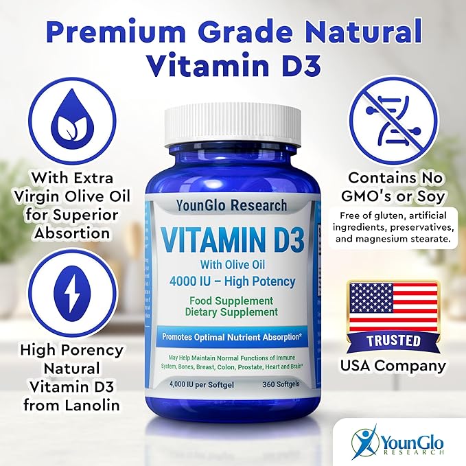 Vitamin D3 4000 IU &amp Vitamin K2 MK7 100 mcg Supplements