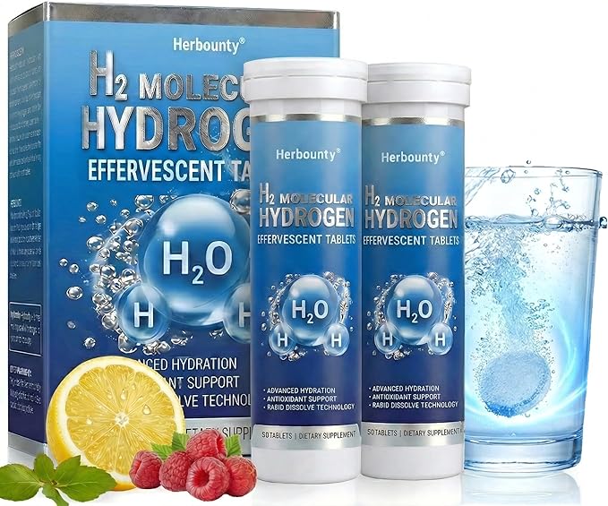H2 Molecular Hydrogen Water Tablets with Magnesium 100 Counts High PPM Molecular Hydrogen Hydrogen Tablets for Drinking Water Rapid Dissolve Technology Lemon &amp Raspberry Flavors
