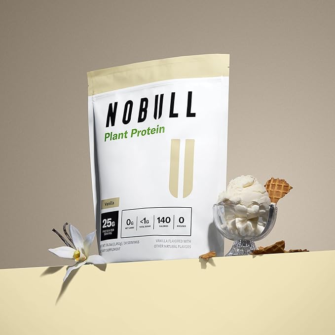 NOBULL Plant-Based Protein | Clean Plant Protein Powder for Muscle Growth Recovery &amp Performance Nutrition Vanilla 30 Servings