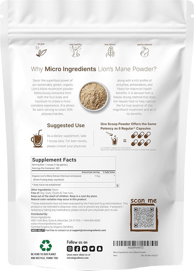 Micro Ingredients Vitamin D3 10000iu + K2 200mcg Coconut Oil Softgels &amp Lions Mane Mushroom Supplement Powder Bundle 2 Pack | Essential Sunshine Vitamins | Natural Superfood for Brain Energy &a