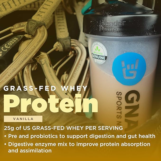 Gnarly Nutrition Performance Greens Lemon Mint (11.64 oz) and Gnarly Whey Grass-Fed Protein Supplement Vanilla (32.0oz)