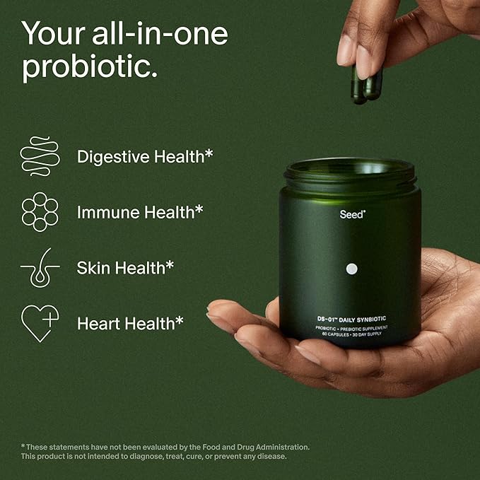 Seed DS-01 Daily Synbiotic for Adults PDS-08 Pediatric Synbiotic for Kids Ages 3-17 - Prebiotics and Probiotics - 2-Piece Bundle