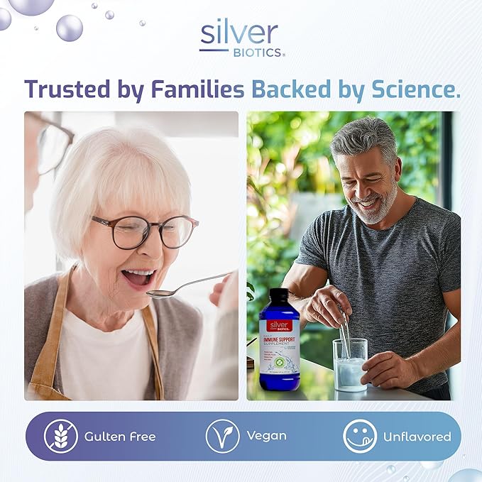 Silver Biotics Advanced Silver Technology SilverSol Ag₄O₄ 10 PPM Immune Support | Bio-Hacking Immune Building Natural Support | 32 Fl Oz
